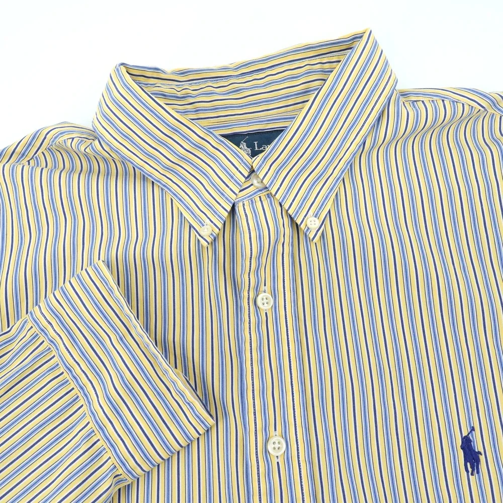 Polo Ralph Lauren Custom‎ Fit Down Long Sleeve Dress Shirt Mens 18 36/37 XXL